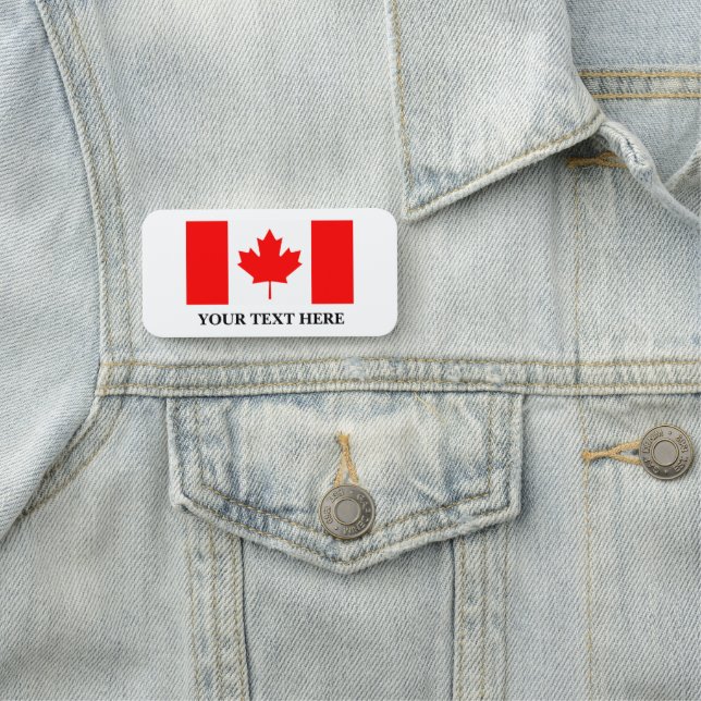 Kanadische Flaggennamen Namensschild (Beispiel)