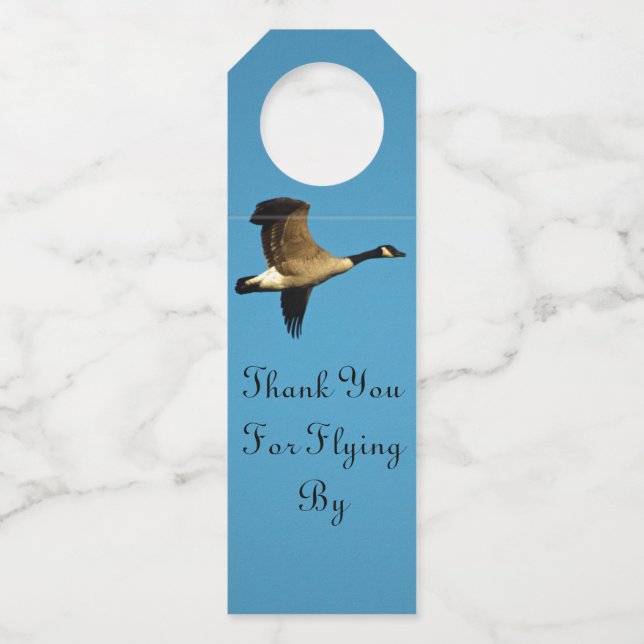 Kanadische Gans auf dem Flug Flaschenanhänger (Vorderseite)