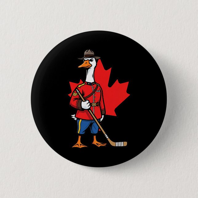 Kanadische Gans Mountie Hockey Maple Leaf Kanada  Button (Vorderseite)