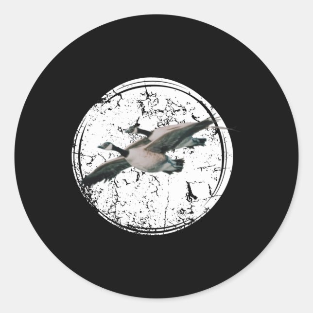 Kanadische Gänse Jagd auf Gänse Runder Aufkleber (Vorderseite)