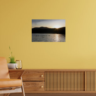 Kanadische Gänse und Sonnenuntergang über Spring V Poster
