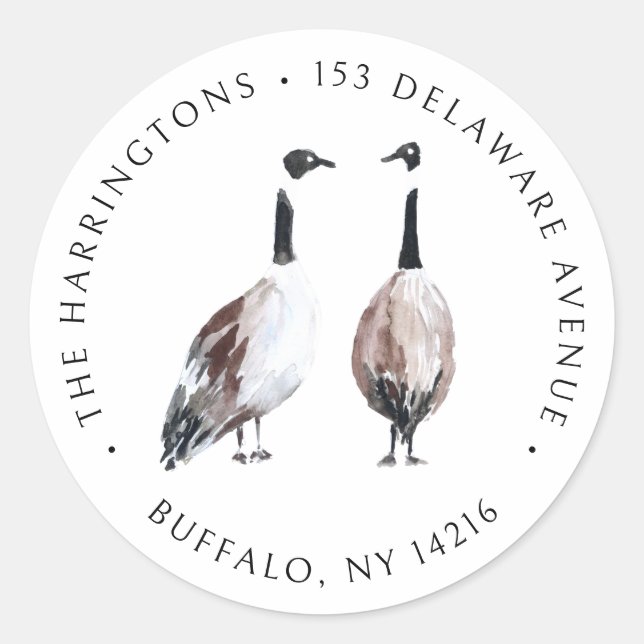 Kanadische Gewässer HandGezeichnet Rücksendeadress Runder Aufkleber (Vorderseite)