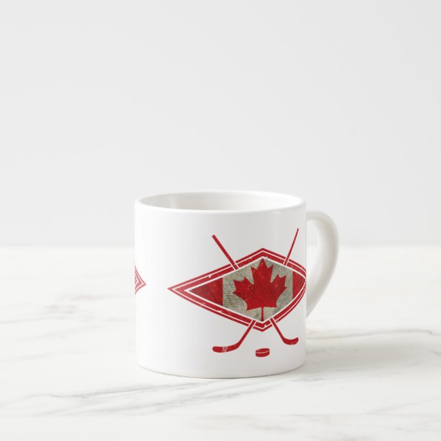 Kanadische Hockey-Flag-Logo-Tasse Espressotasse (Vorderseite Rechts)