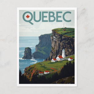 Kanadische Küstenlandschaft von Quebec Leuchtturm Postkarte