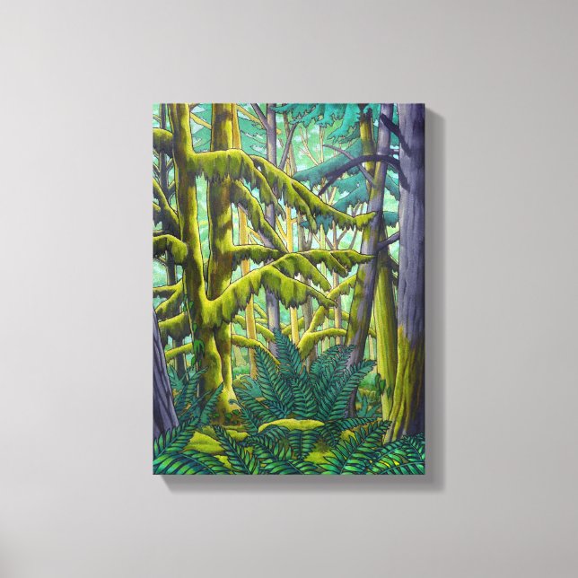 Kanadische Landschaftsmalerei Druck W. Küstenwald Leinwanddruck (Vorderseite)