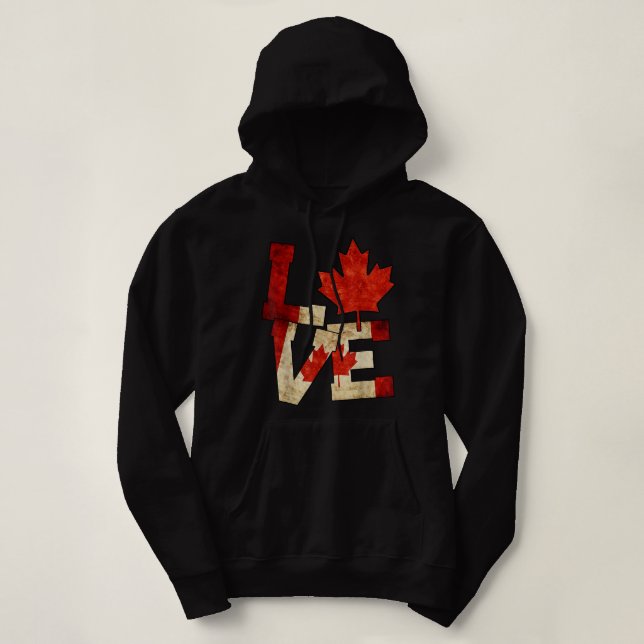 Kanadische Liebe Ahornleaf Patriotische kanadische Hoodie (Design vorne)