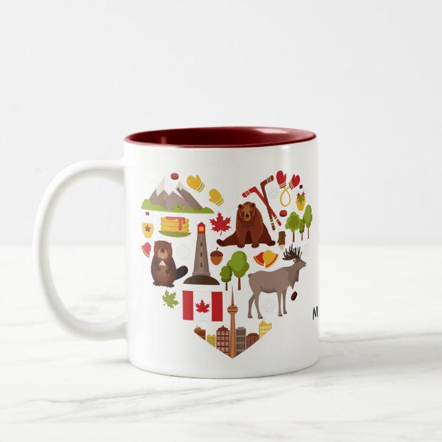 Kanadische Liebe-Name-Tassen Zweifarbige Tasse (Links)