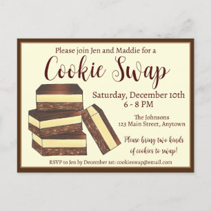 Kanadische Nanaimo-Riegel Weihnachtsplätzchen-Taus Einladungspostkarte