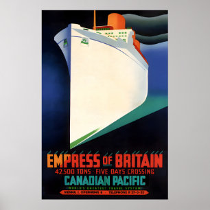 KANADISCHE PACIFIC Lines Empress of Britain Neu Poster