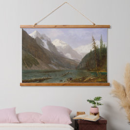 Kanadische Rockies (Lake Louise) Tapestry Wandteppich Mit Holzrahmen