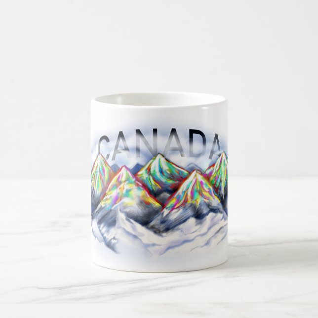 Kanadische Rockies, Rocky Mountains Wasserfarbe Tasse (Mittel)