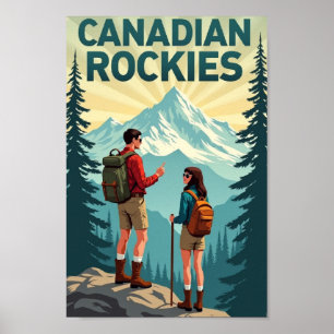 Kanadische Rocky Mountains: Ein Retro-Ausflug Poster