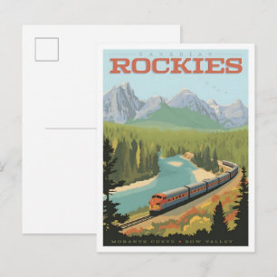 Kanadische Rocky Mountains Vintage Art Reise Postkarte