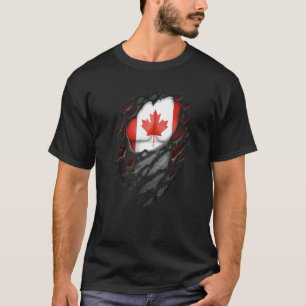 Kanadische Roots Torn Ripped Canada Flag T-Shirt
