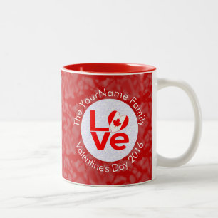 Kanadische Rote LIEBE Flag Personalisiert Zweifarbige Tasse