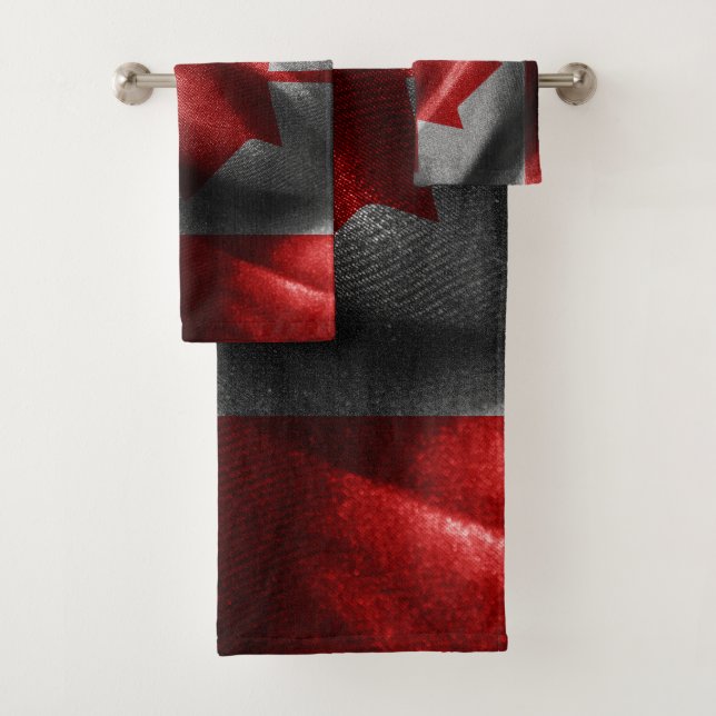 kanadische Seidenflagge Badhandtuch Set (Insitu)