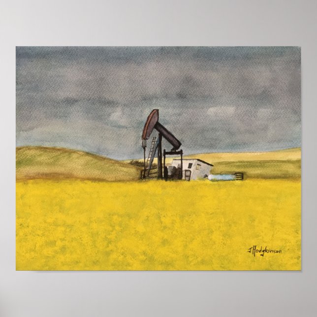 KANADISCHE SZENE: ALBERTA PRAIRIES WATERCOLOR POSTER (Vorne)