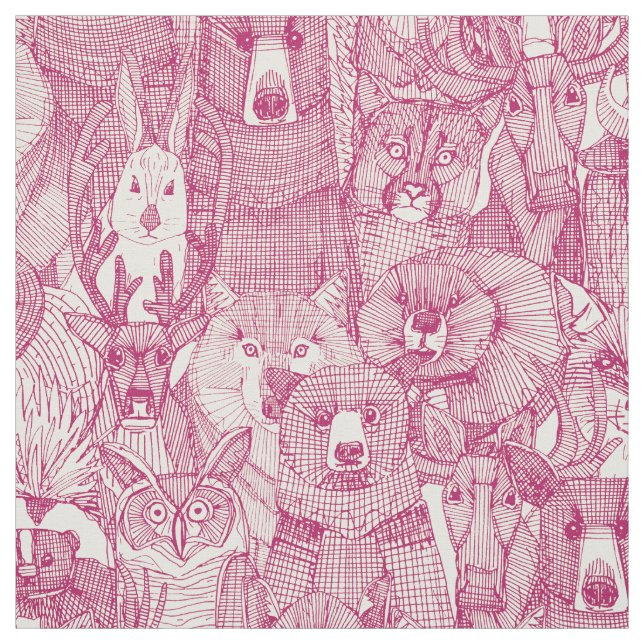 Kanadische Tiere Kirschperle Stoff (Muster)
