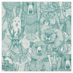 kanadische Tiere viridian halbe Perle Stoff