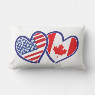 Kanadische und amerikanische Flaggenhörer Lendenkissen