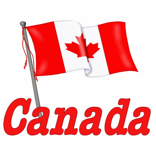 Kanadische Waving Flag Freistehende Fotoskulptur (Vorne)