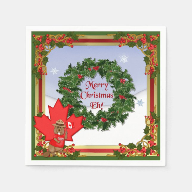 Kanadische Weihnachten Serviette (Vorderseite)