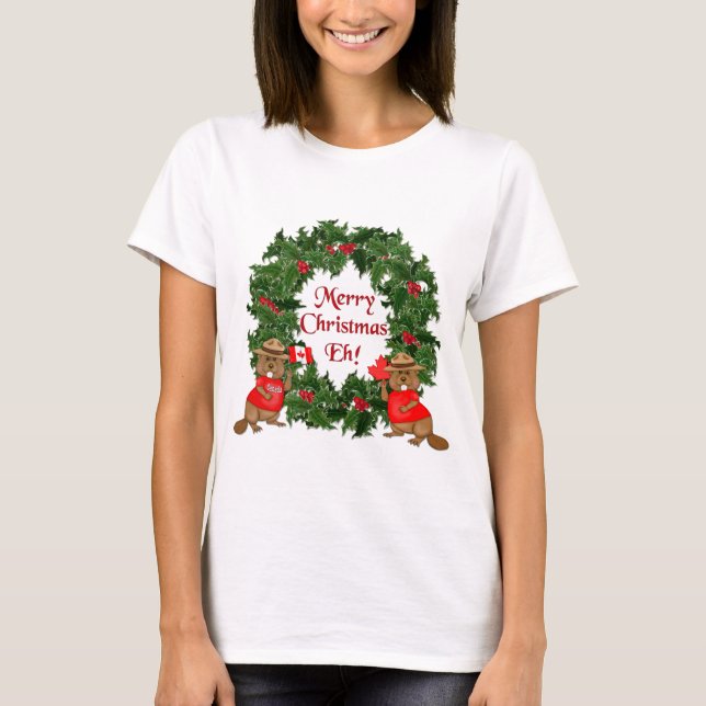 Kanadische Weihnachten T-Shirt (Vorderseite)