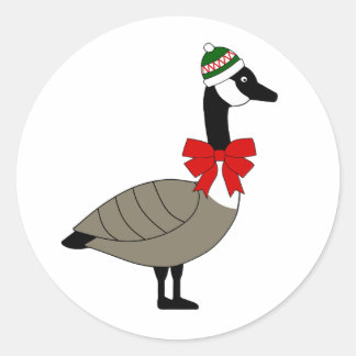 Kanadische Weihnachtsgans-Aufkleber Runder Aufkleber