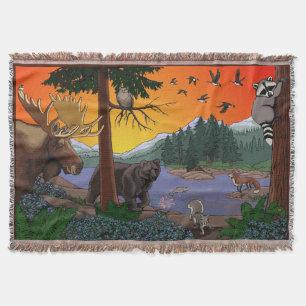 Kanadische Wildlife Kid's Art Throw Blankets Decke