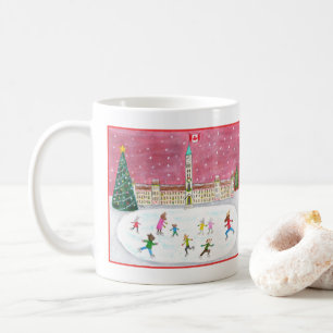 Kanadische Winter-Wunderland-Tier-Feiertagsszene Kaffeetasse