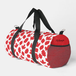 Kanadischer Ahornleaf. Bearbeitbarer Name Duffle Bag