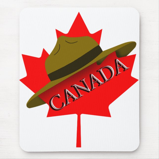 Kanadischer Berghut auf Red Maple Leaf Mousepad (Vorne)