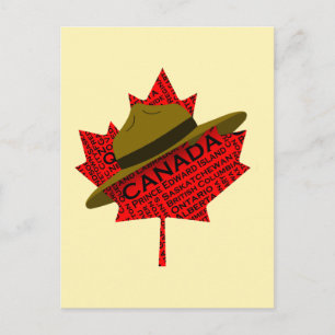 Kanadischer Berghut auf Red Maple Leaf Postkarte