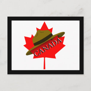 Kanadischer Berghut auf Red Maple Leaf Postkarte