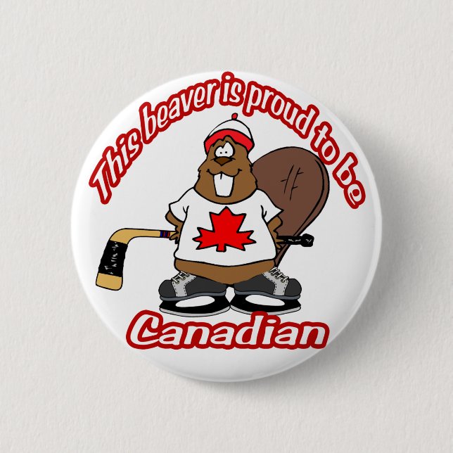 Kanadischer Biber-Knopf Button (Vorderseite)