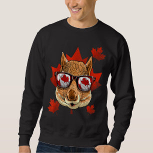 Kanadischer Eichhörnchenbaum Leaf Kanadischer Flag Sweatshirt