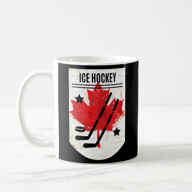 Kanadischer Eishockey für Kanada-Tag Kaffeetasse (Links)