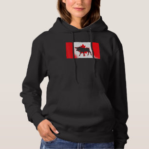 Kanadischer Elch Kanada-Tag Ahornblatt Stolz Canuc Hoodie