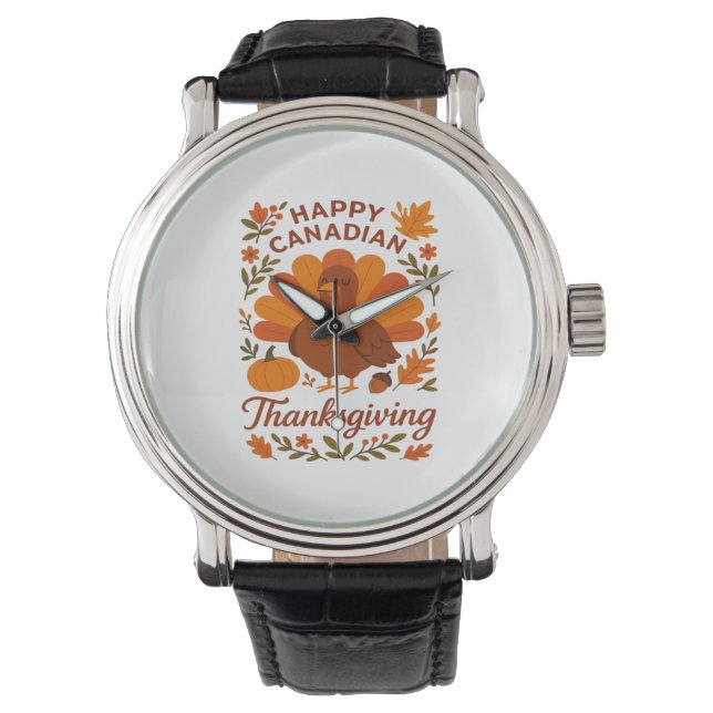 Kanadischer Erntedank Herbstfeier Klassik T Armbanduhr (Vorderseite)