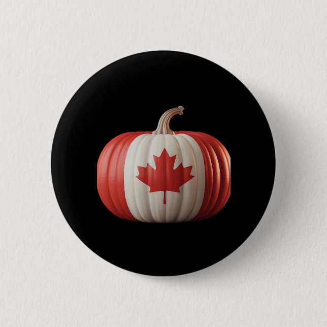 Kanadischer Erntedank Pumpkin Maple Leaf über Button (Vorderseite)