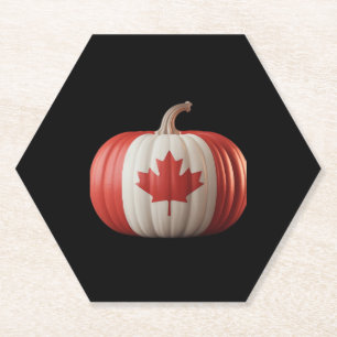 Kanadischer Erntedank Pumpkin Maple Leaf über Untersetzer