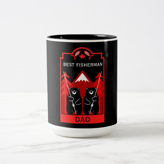 Kanadischer Fischfang Zweifarbige Tasse (Mittel)