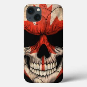 Kanadischer Flaggen-Schädel iPhone 13 Hülle