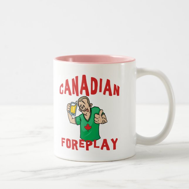 Kanadischer Foreplay Zweifarbige Tasse (Rechts)