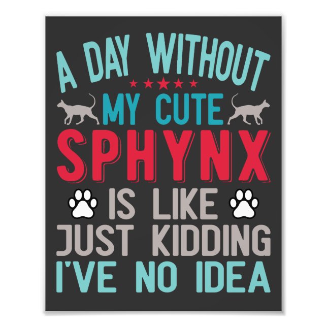 Kanadischer Frisör Sphynx Cat Owner Funny Sprichwo Fotodruck (Vorne)