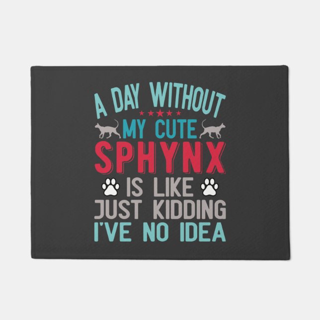 Kanadischer Frisör Sphynx Cat Owner Funny Sprichwo Fußmatte (Vorderseite)