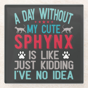 Kanadischer Frisör Sphynx Cat Owner Funny Sprichwo Glasuntersetzer