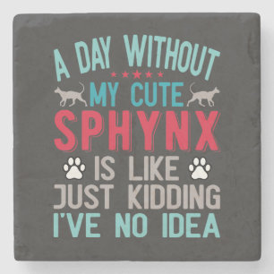 Kanadischer Frisör Sphynx Cat Owner Funny Sprichwo Steinuntersetzer