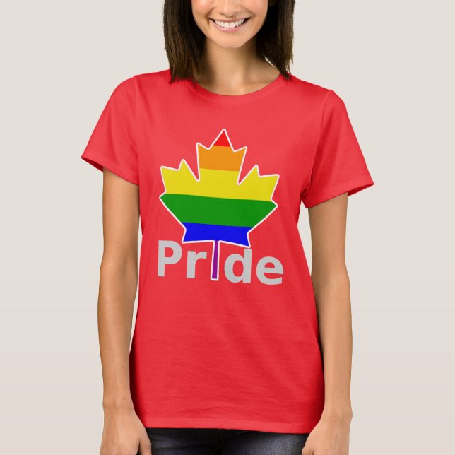 Kanadischer Gay Pride Regenbogenflagge Ahornleaf T-Shirt (Vorderseite)