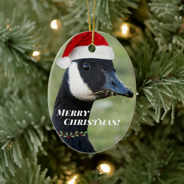 Kanadischer Goose Wear Weihnachtsmannmütze Holiday Keramik Ornament (Baum)